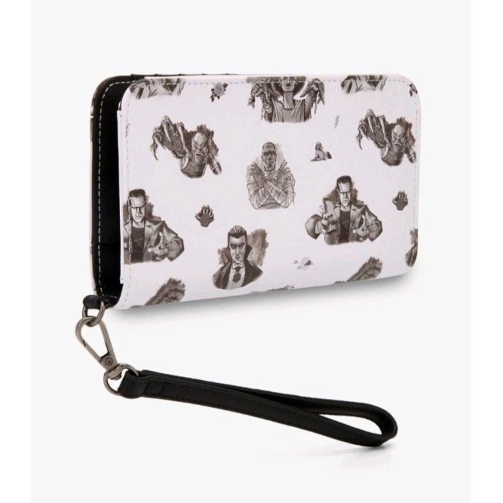 Loungefly Universal Studios Monsters AOP Crossbody Bag & Tech Wristlet WALLET! - Picture 5 of 8